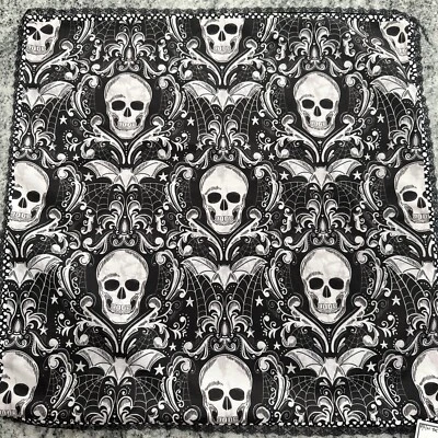 Marlo Lorenz Throw Pillow Cover NEW Sugar Skulls Black White Halloween 20x20 Zip - Image 1 of 4