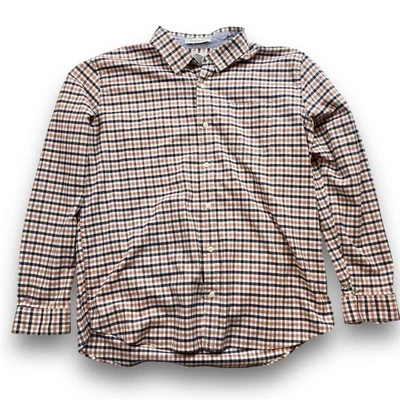 L.L. Bean Men’s XL Coolmax Plaid Button Down Shirt White/Navy/Orange Outdoor - Image 1 of 4