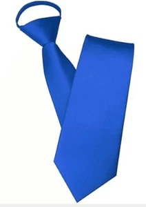 Corbata ajustable preatada color liso de 3,15"" para negocios y bodas azul - Imagen 1 de 4
