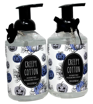 Jabón de manos espeluznante de algodón para Halloween 20 oz lote de 2 Skeleton Jack o Lantern Foto 1 de 3