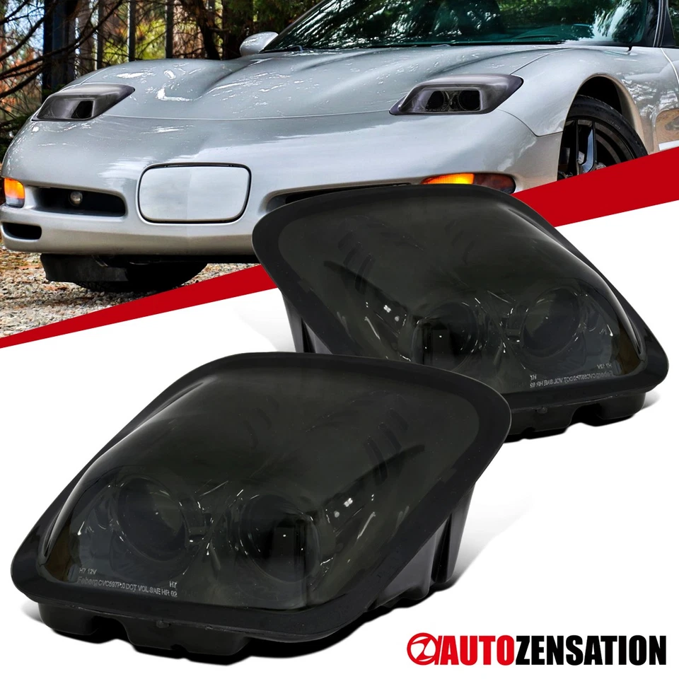 Fit 1997-2004 Chevrolet Corvette C5 Smoke Projector Headlights Lamps Left+Right Foto 1 de 4