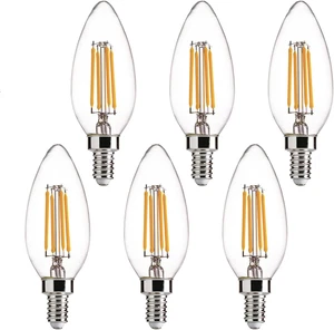 E12 LED Light Bulbs Dimmable 5000K Daylight White 4 Watt 40W Equivalent Chandel - Picture 1 of 14