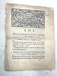LIVRE ANCIEN GRATIFICATIONS ET SECOURS ARTISTES BOURSES 1791 - Imagen 1 de 1
