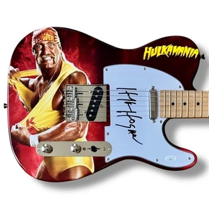 Hulk Hogan signierte Gitarre individuelle Grafik JSA COA Hulkamania - Bild 1 von 3