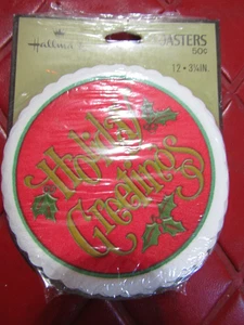 WEIHNACHTEN Vintage PAKET mit 12 FEIERTAGSGRÜSSEN Papier UNTERSETZERN - 50er Jahre - Bild 1 von 2