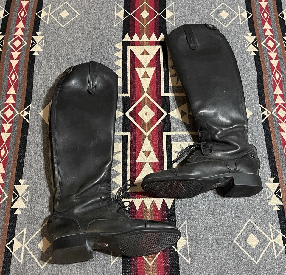 ARIAT CHALLENGE FIELD RIDING BOOTS 55201 Womens 7US EQUESTRIAN BLACK FULL ZIP - Image 1 of 4