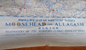 Mapa Phillips 1963 de Moosehead del Norte de Maine - Región de Allagash - Imagen 1 de 11