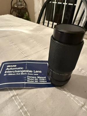 Sears 80-200mm F4.0 Macro Zoom Camera Lens 202 737500 Auto Interchangeable - Image 1 of 4