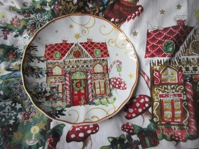 Williams Sonoma Twas The Night Before Christmas GINGERBREAD HOUSE SALAD PLATE - Image 1 of 3