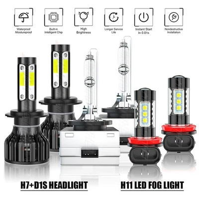 Combo faros LED HID de haz alto/bajo bombillas antiniebla para Hyundai Azera 2013-2017 Foto 1 de 4