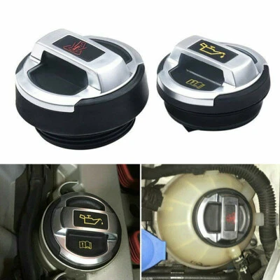 Tapa de llenado de aceite 2 piezas reacondicionamiento tapa de tanque de expansión de refrigerante 420103485B para Audi R8 con Foto 1 de 4