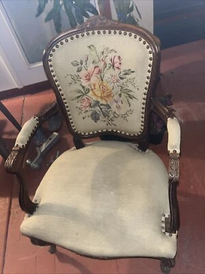 1 silla antigua Queen Anne vintage Foto 1 de 3