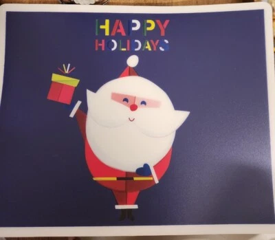 2013 TARGET set of 4 HAPPY HOLIDAYS Santa Plastic Placemats 18"x14" NICE!🎅 - Image 1 of 4