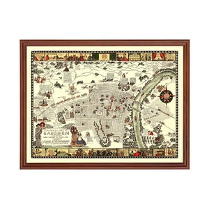 Old Map of Gadsden, AL 1939 - Vintage Gadsden Alabama Art - Picture 1 of 29