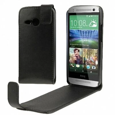 Custodia Flip Tasche Etui Protezione Case Bumper Cover Per HTC ONE MINI 2 Nera - Immagine 1 di 3