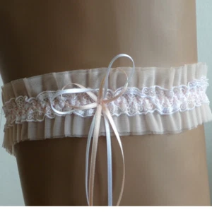 Liga Millesia Piège Elegante Encaje Tul Albaricoque Con Lazo Tamaño Confort - Imagen 1 de 4