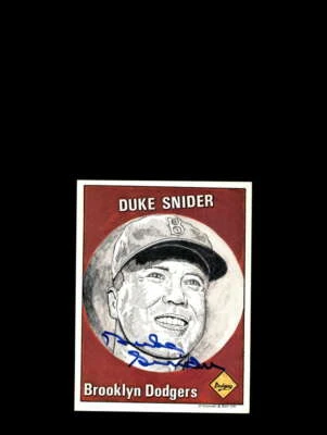 Duke Snider PSA DNA Coa Signed 5x7 1983 O'Connell Son Ink Autograph - Image 1 of 2