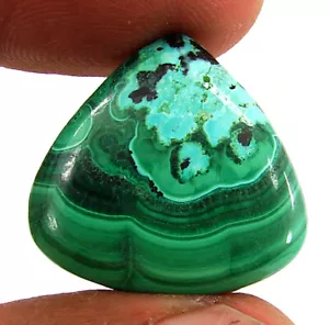 31.45 Ct Natural Malachite Chrysocolla Gemstone Cabochon Wire Wrap Stone - 62554 - Picture 1 of 5