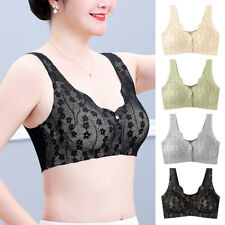 Soft Lace Wireless Push up Bra Women's Sexy Front Open Button Top Up Comfortable