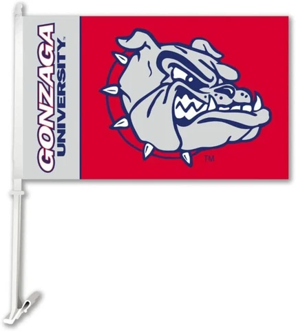 GU Gonzaga Bulldogs Car Flag With Wall Bracket Car Flag Best BEST  L4 Cover