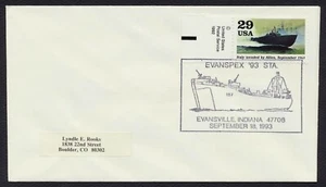 L.S.T. from Evansville-Sept 18, 1993 Pictorial Postmark **ANY 5=FREE SHIPPING** - Picture 1 of 1