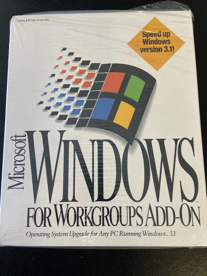 Microsoft Windows For WORKGROUPS ADD-ON  3.1 Operating System *NEW SEALED* - Image 1 of 1