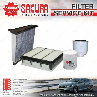 Sakura Oil Air Fuel Cabin Filter Service Kit for Mitsubishi Triton 2.5L TD ML MN - image 1 of 2