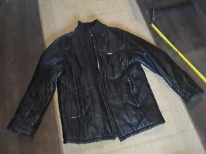Al Wissam Men's Black Leather Full Zip leather Jacket Size US 50 - Picture 1 of 10