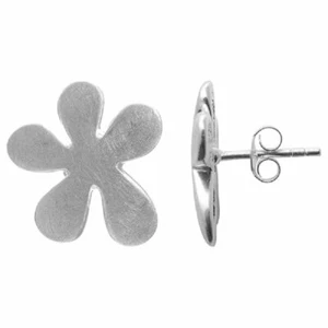 Silberohrstecker Blume plain Sterling Silber 925  Kleeblatt Blüten - Bild 1 von 1