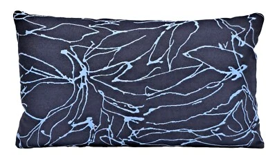 Sunbrella Meander Catalina Navy Outdoor Decorative Pillow 12"x20" Lumbar Cover - Image 1 of 4