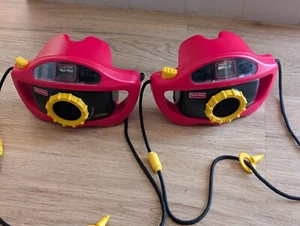 2 X Cámara fotográfica Fisher Price 35 mm de 1997 - ¡Cámaras reales de doble lente! Raro - Imagen 1 de 10