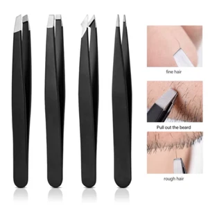 Pinzetten Set 4 Stück Profi Edelstahl Augenbrauen Haar Beauty Zupffer - Bild 1 von 15