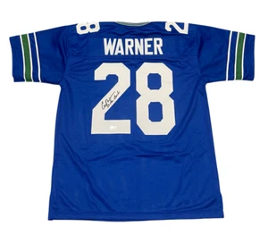 Curt Warner Signed Seahawks Custom Jersey w/ 3x Pro Bowl Beckett BAS COA - Picture 1 of 3