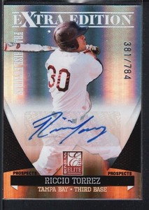 RICCIO TORREZ 2011 DONRUSS ELITE EXTRA RC AUTOGRAPH SP AUTO #381/784