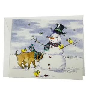 Billy Goat Christmas Card M Lederman 2013 envelope Single Heifer - Picture 1 of 7