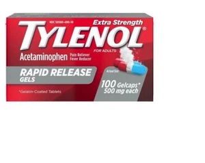 Tylenol Extra Strength 500 mg Acetaminophen Rapid Release Gels 100 Ct - Picture 1 of 22