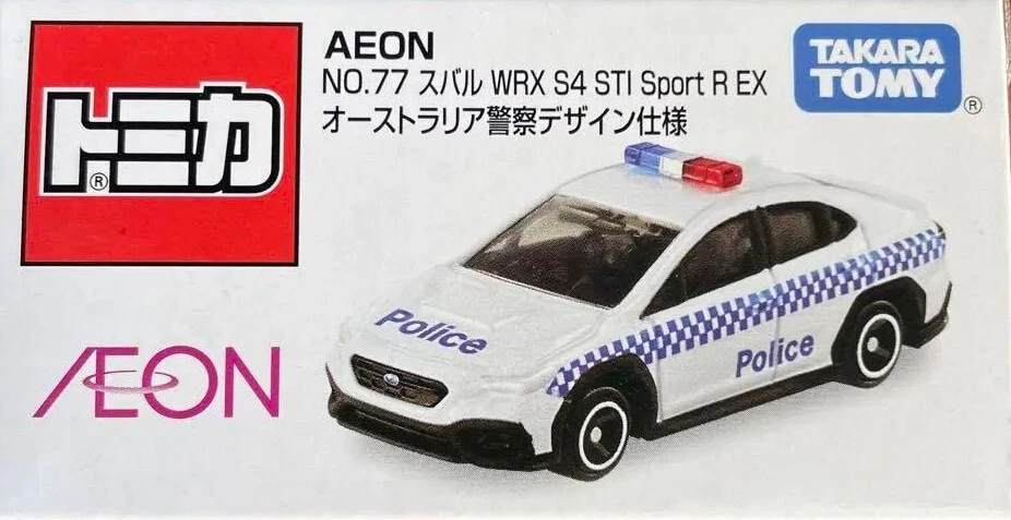 Takara Tomy Tomica AEON No.77 Subaru WRX S4 Australia Police Car 1/62 - Image 1 of 1