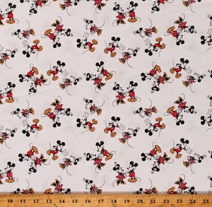 Cotton Mickey Mouse Minnie Mouse Disney Cartoons Fabric Print BTY D579.54 - Picture 1 of 1