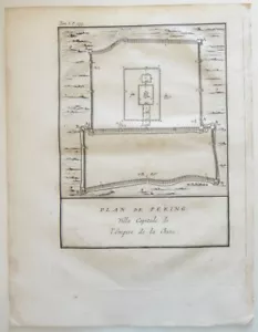 1750 Plan de Peking. Ville Capitale de l'Empire de la Chine China Beijing Map - Picture 1 of 2