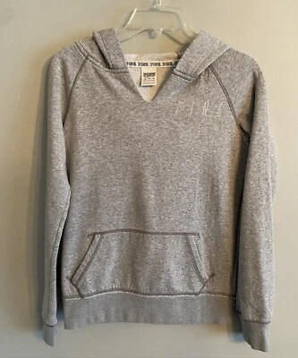 Victoria’s Secret Rosa Logo Gris Pullover Sudadera con Capucha Mujer Talla XS Foto 1 de 4