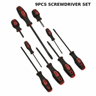 MYJ Precision SoftGrip Screwdriver Set for Small Screws Philips and Flat Set 9 Piece