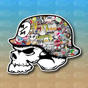 Pegatina Casco Calavera Motocross Bomba Pegatina Bomba Vinilo 3" Calcomanía Pegatina JDM - Imagen 1 de 1