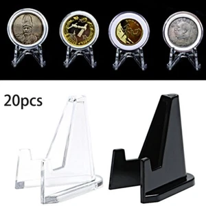 20pcs Clear And Black Acrylic Medals Coins Medal Display Stand Easel Holder Set - Picture 1 of 24