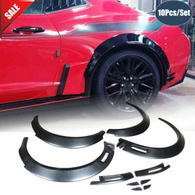 适用于雪佛兰科迈罗 2016 - 2019 哑光黑色挡泥板耀斑拱轮额外套件 — 第 1/4 张图片