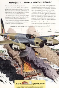 1943 Nash Kelvinator: Mosquito With a Dragon Sting Vintage Print Ad - Picture 1 of 1