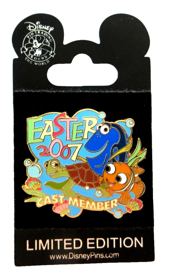 WDW MIEMBRO DEL ELENCO PASCUA 2007 CRUSH, DORY y NEMO PIXAR PIN - LE OF 1000 - #53466 Foto 1 de 2