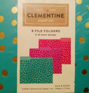 Clementine Papier Aktenordner 9 Karat Set türkis, fuchsia, lila mit Goldpunkten NEU - Bild 1 von 1