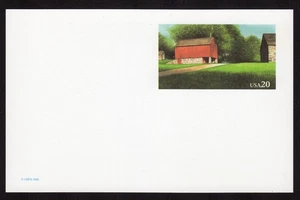 Scott #UX198 Red Barn Stamped Postal Card - Picture 1 of 1