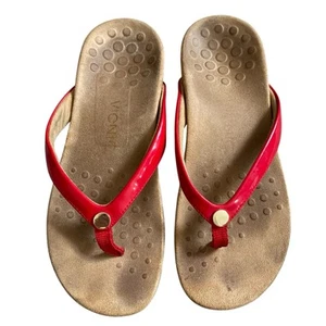 Vionic Davina Damen-Flip-Flop-Sandalen 9 EU 40 rot Leder bequem flache Schuhe - Bild 1 von 9