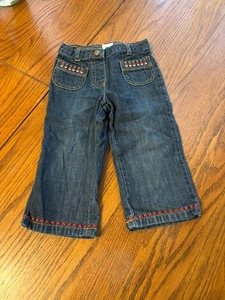 Pantalones de mezclilla oscuros corazones Gymboree niñas 18-24 meses - Imagen 1 de 4